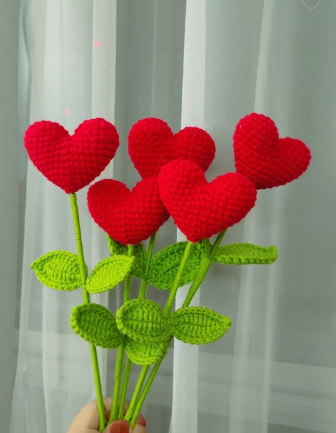 Crocheted Heart Rose