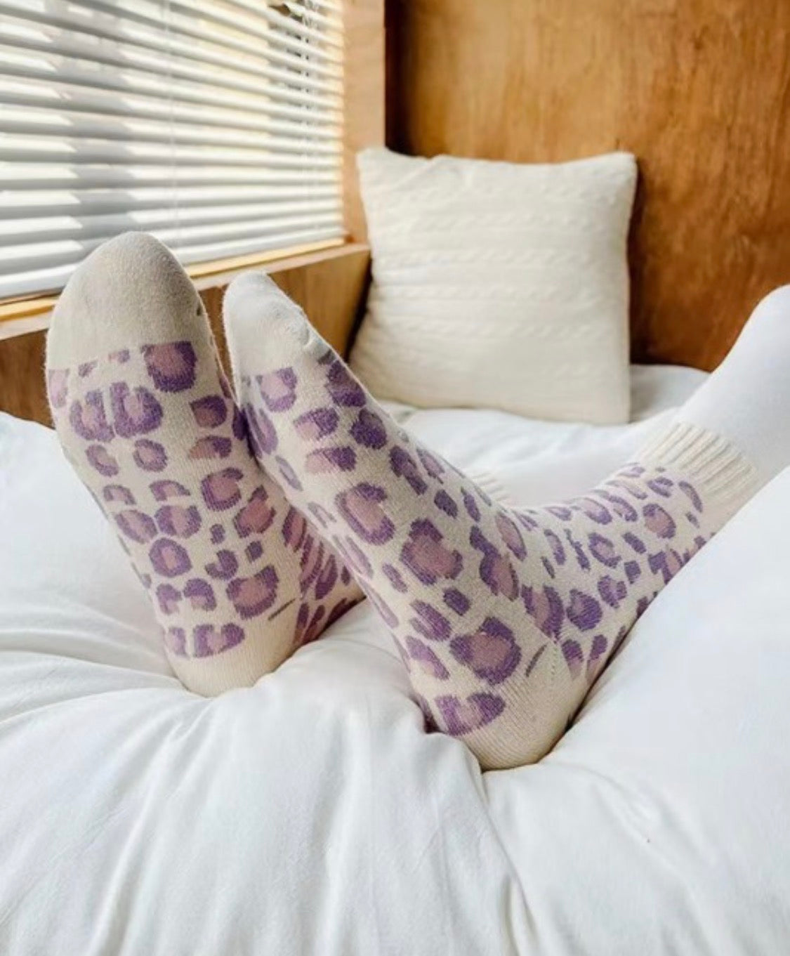 Leopard Print Ribbed Cotton Socks - MOTHER’S DAY PRE- ORDER