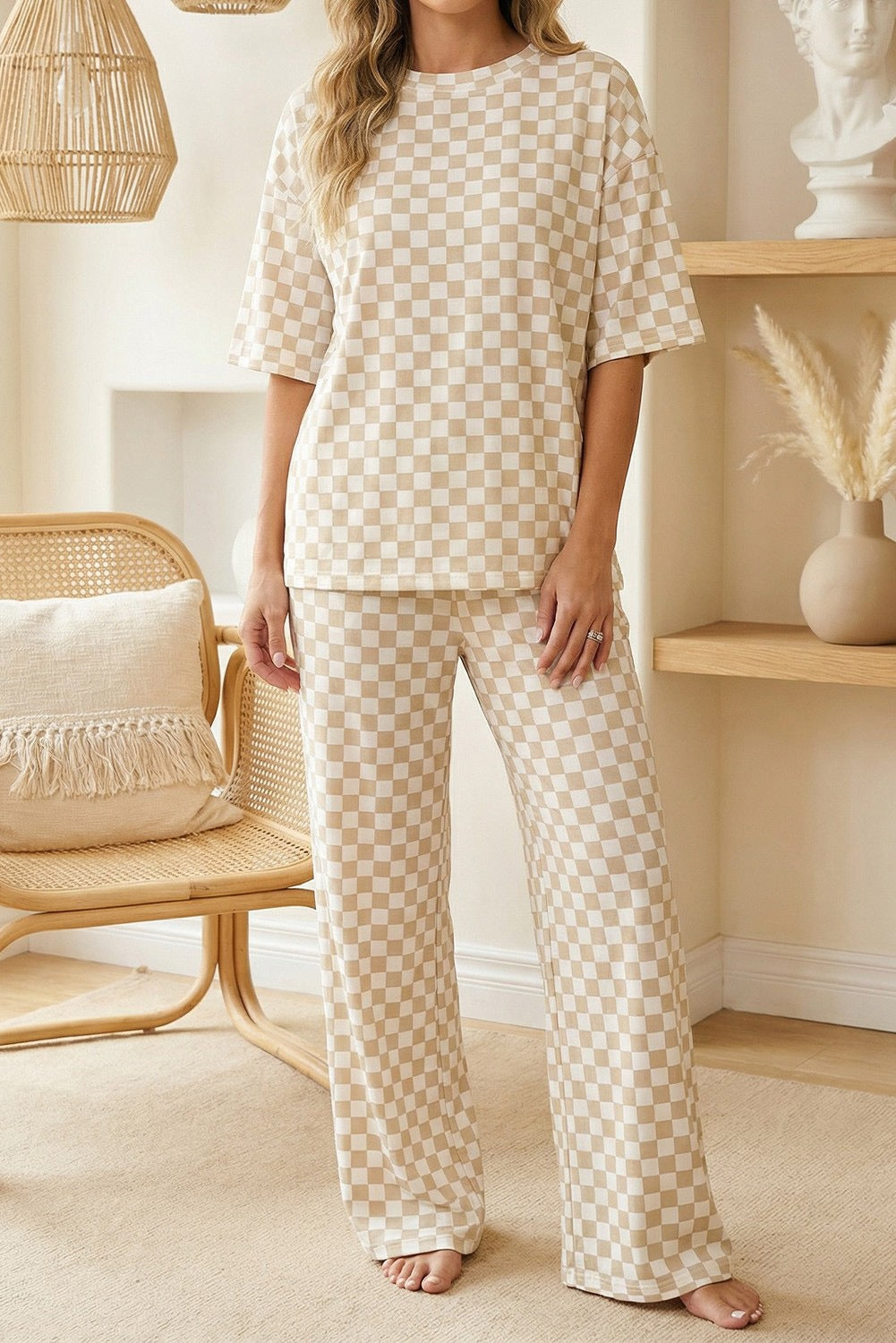 Checkered Print Lounge Set - MOTHER'S DAY PREORDER