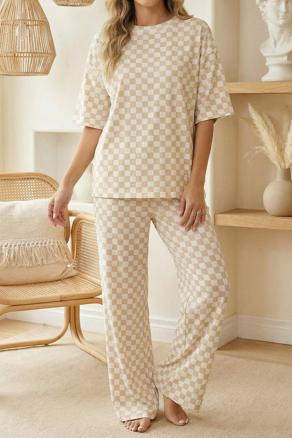 Checkered Print Lounge Set - MOTHER'S DAY PREORDER