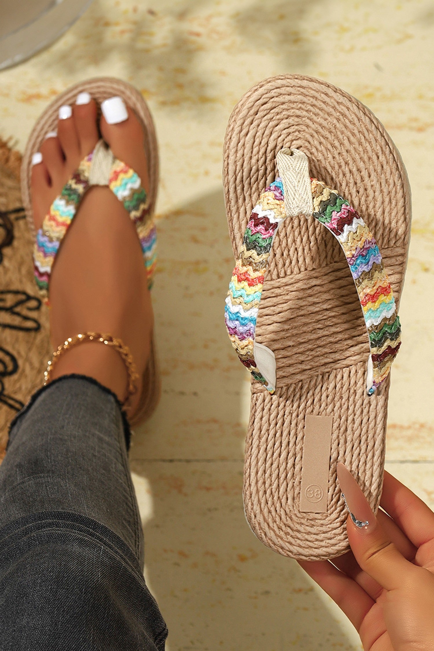 Bohemian Rainbow Strap Flip Flops - MOTHER’S DAY PRE-ORDER