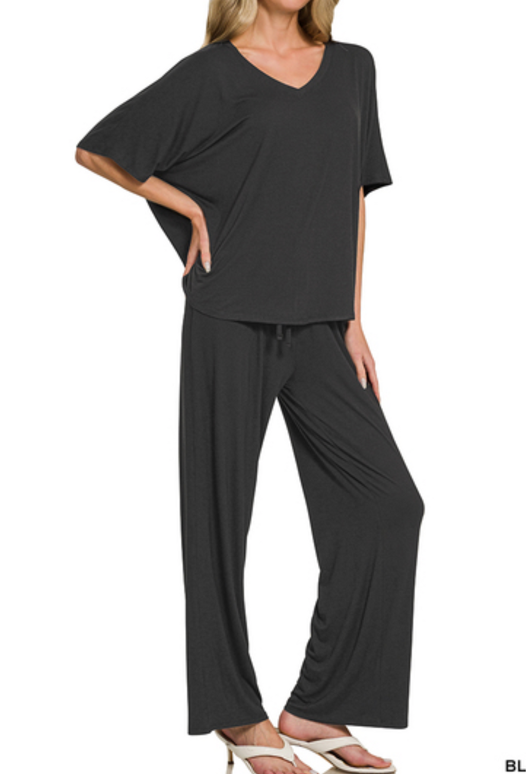 Zenana V-Neck Top Set