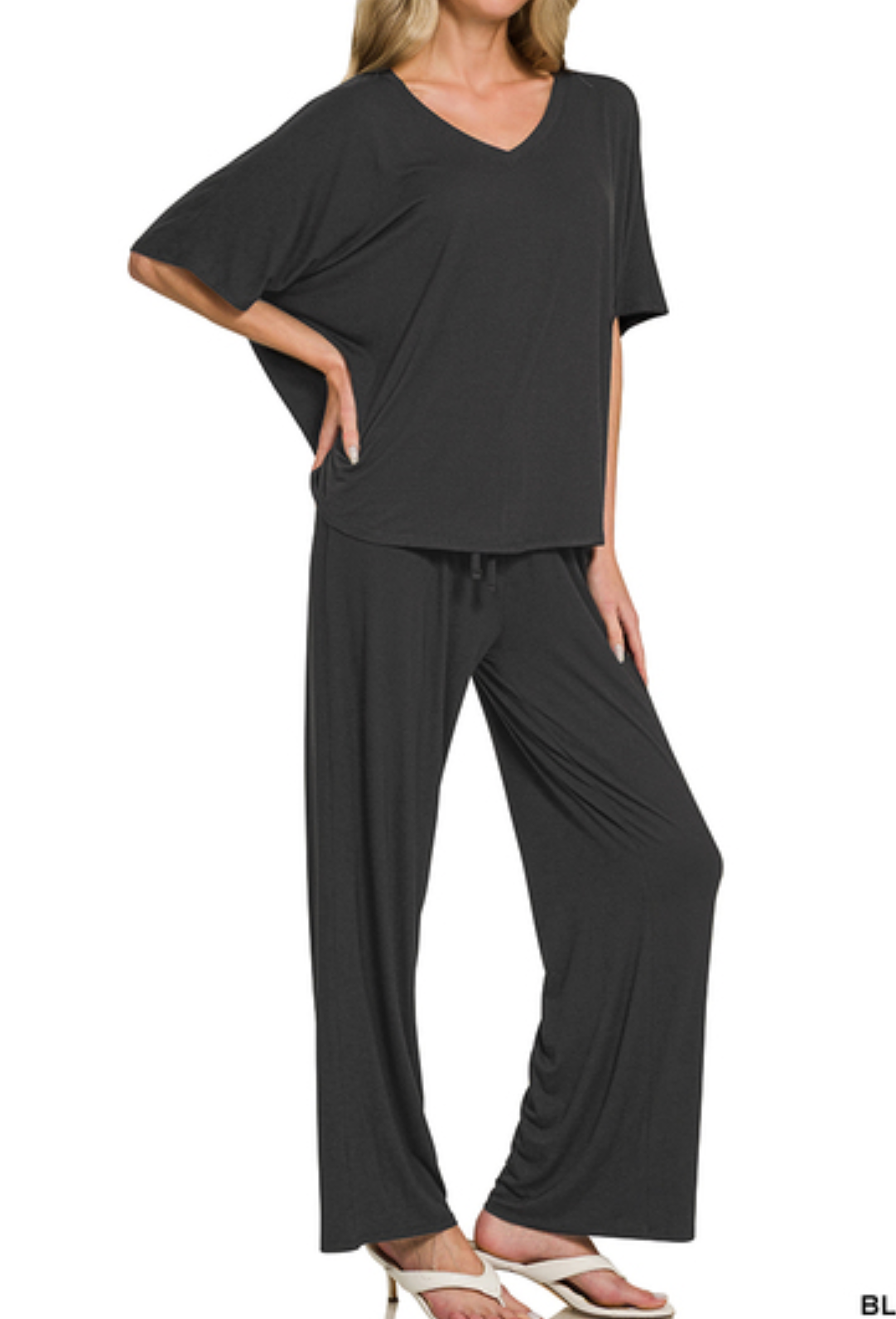 Zenana V-Neck Top Set