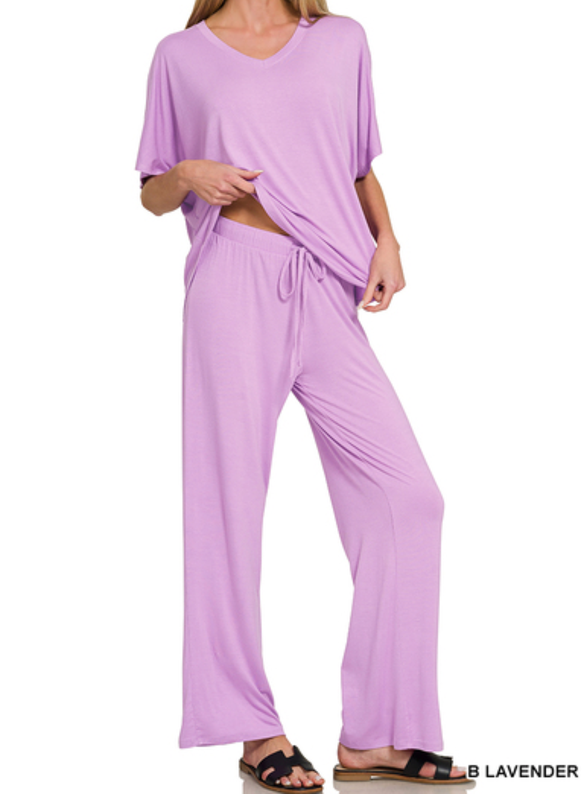 Zenana V-Neck Top Set