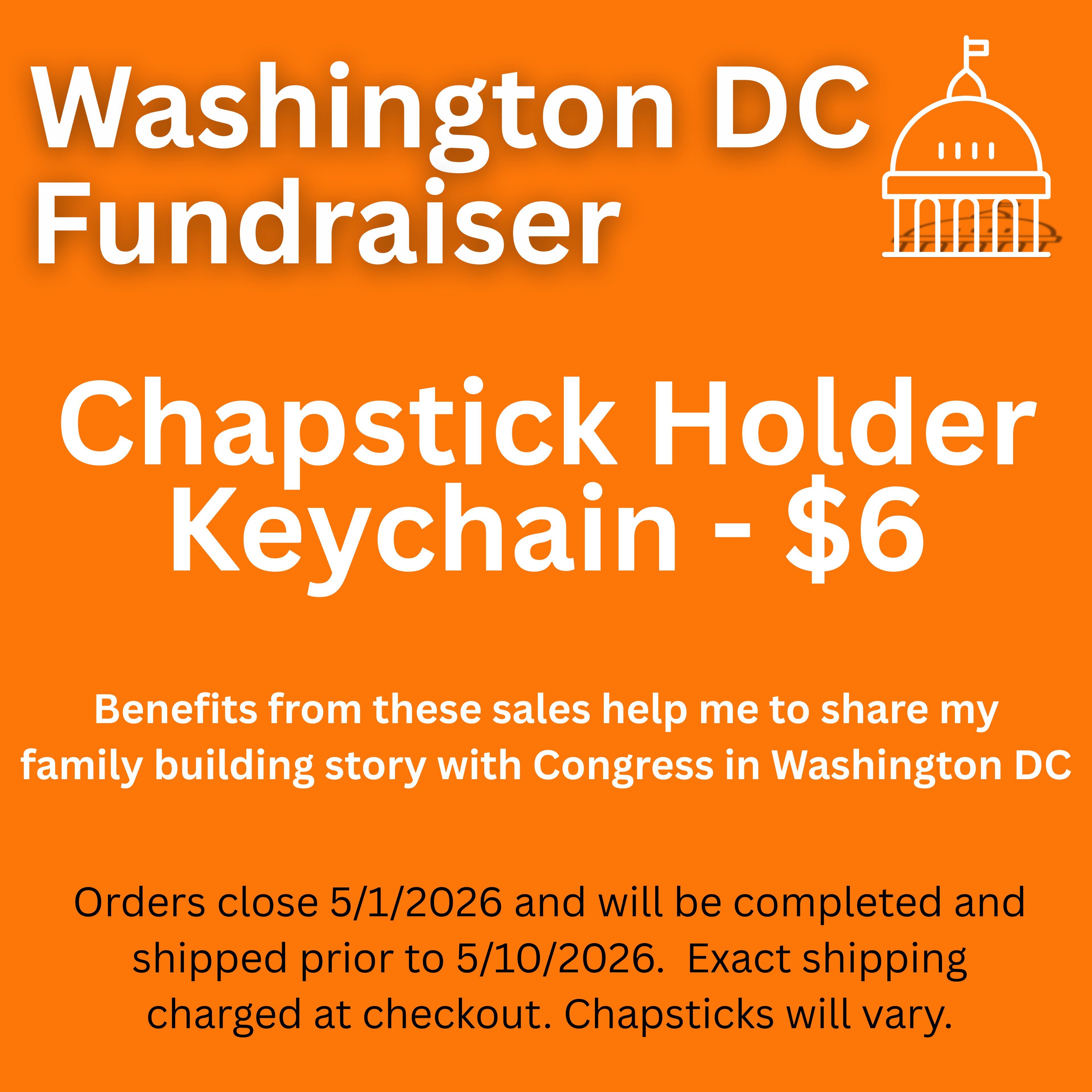 Family Building Fundraiser Chapstick Keychain
